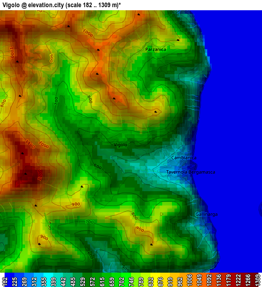 Vigolo elevation map