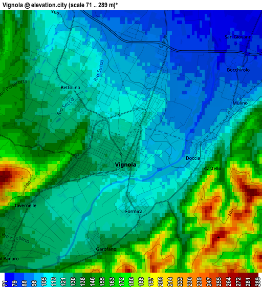 Vignola elevation map