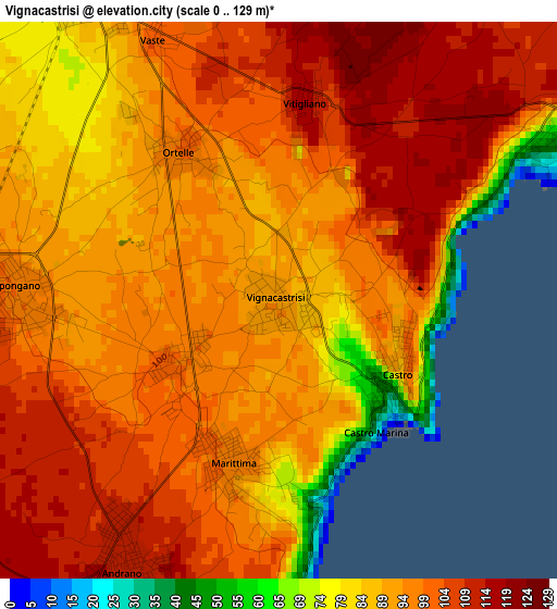 Vignacastrisi elevation map