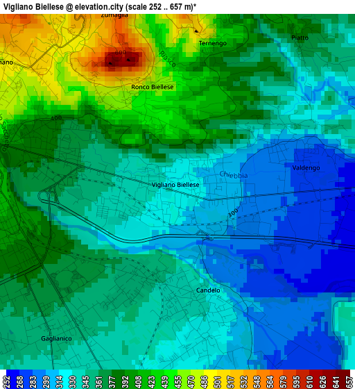 Vigliano Biellese elevation map