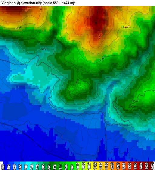 Viggiano elevation map