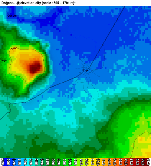 Doğansu elevation map