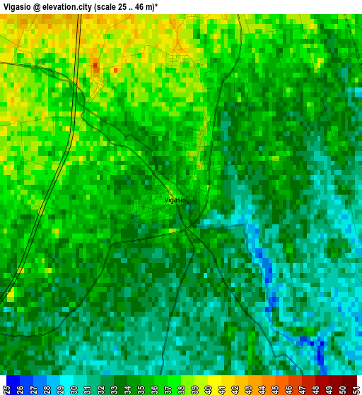 Vigasio elevation map