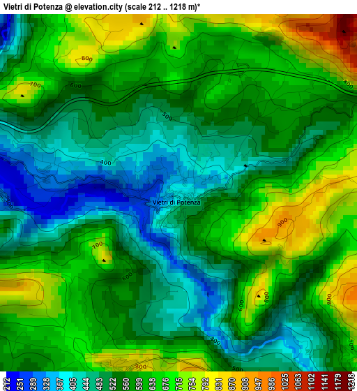 Vietri di Potenza elevation map