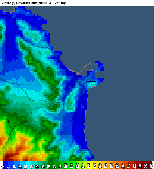 Vieste elevation map