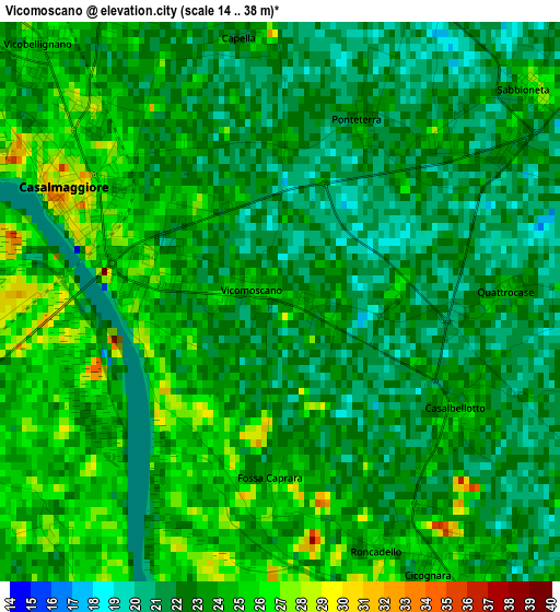 Vicomoscano elevation map