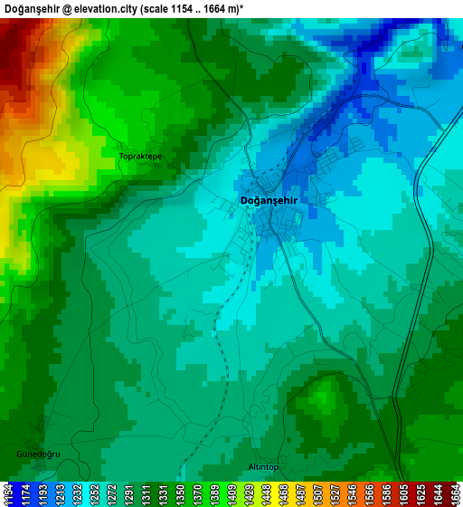 Doğanşehir elevation map