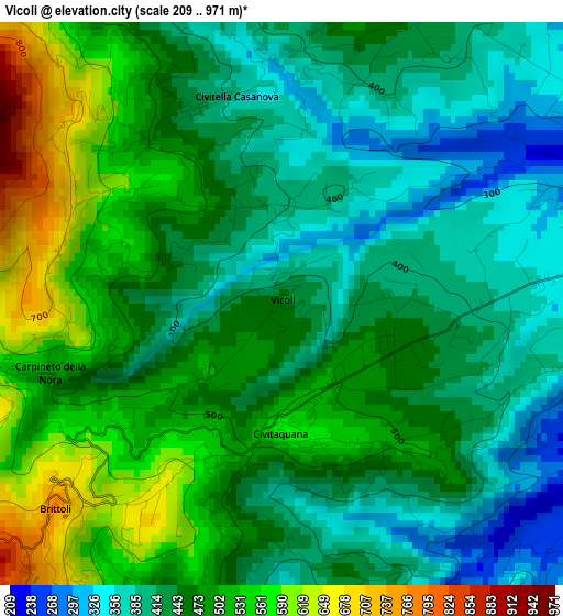 Vicoli elevation map