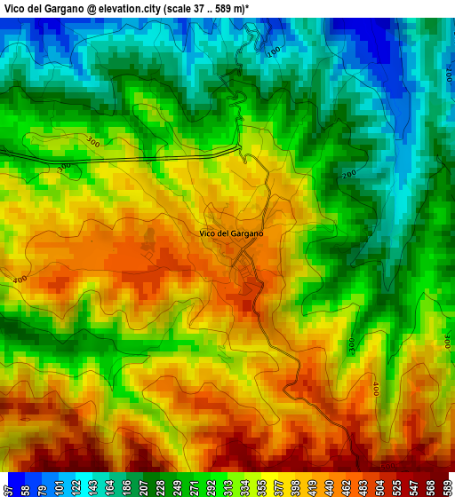 Vico del Gargano elevation map