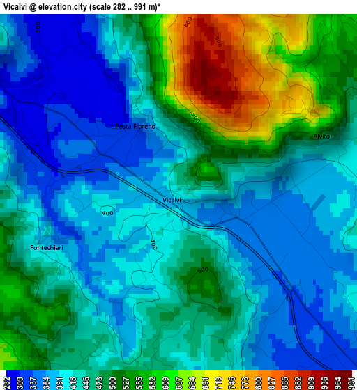 Vicalvi elevation map