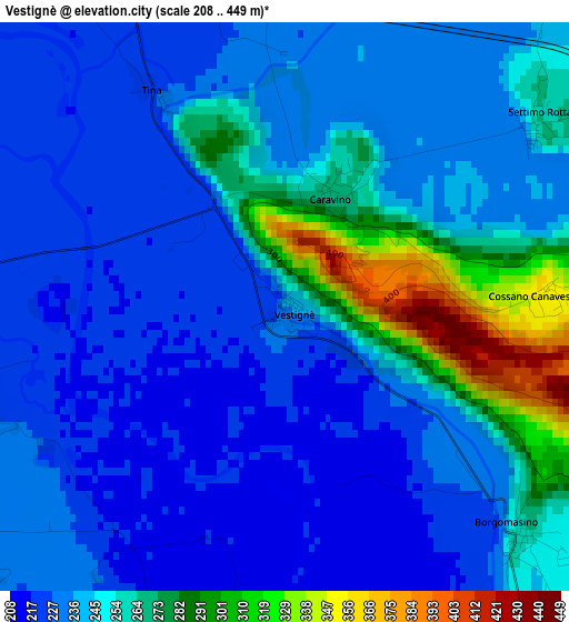 Vestignè elevation map