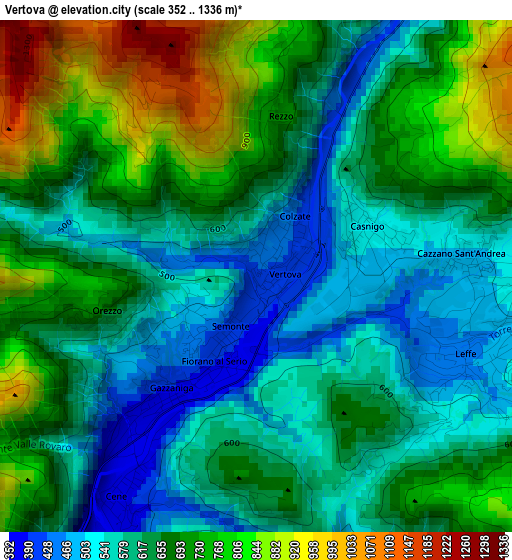 Vertova elevation map