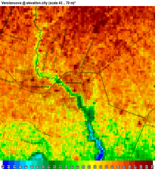 Verolanuova elevation map