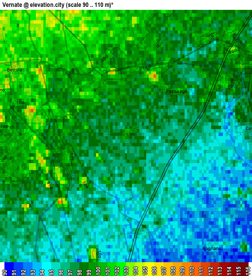 Vernate elevation map