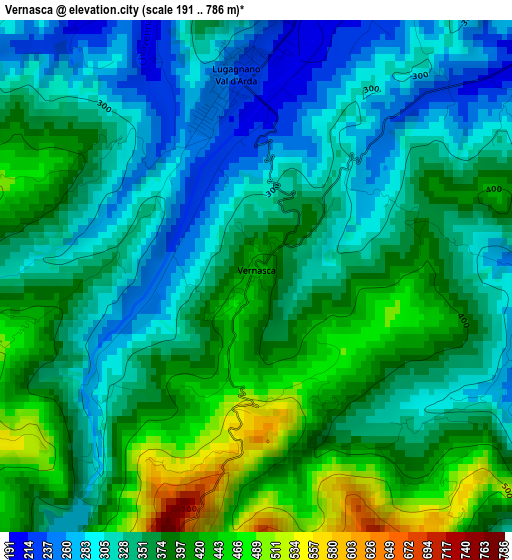 Vernasca elevation map