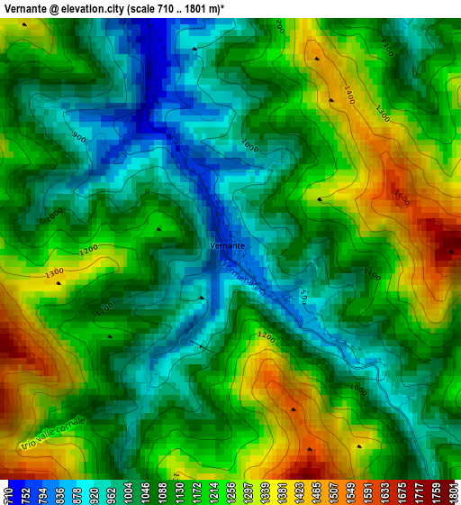 Vernante elevation map