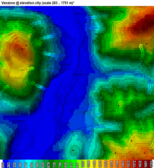 Venzone elevation map