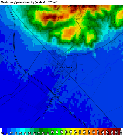 Venturina elevation map