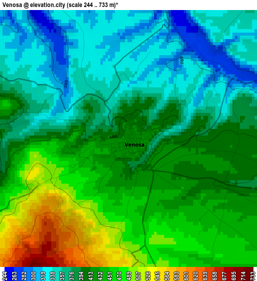 Venosa elevation map