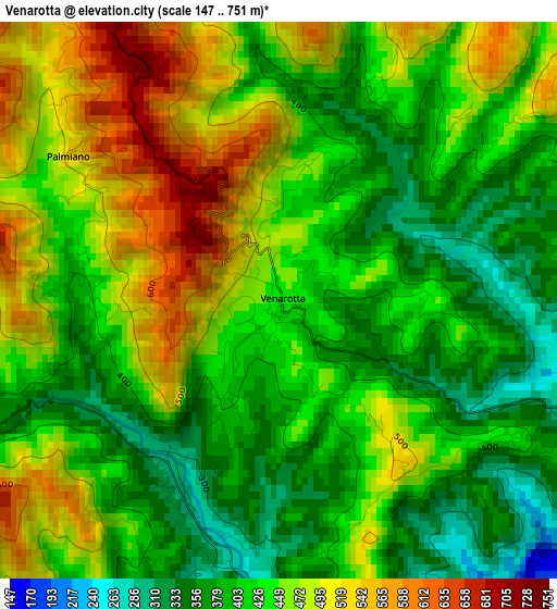 Venarotta elevation map