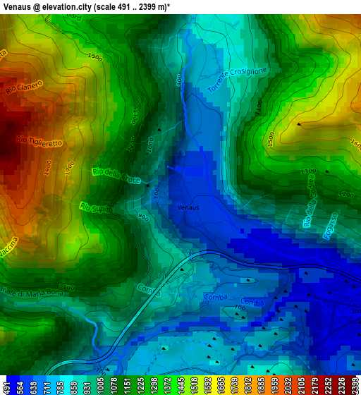 Venaus elevation map