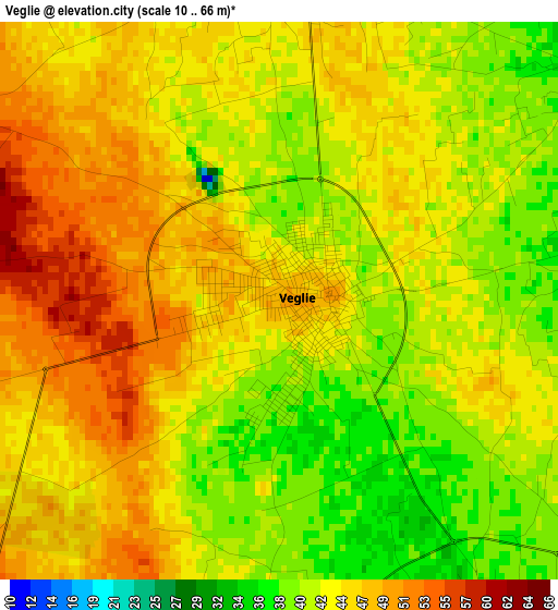 Veglie elevation map