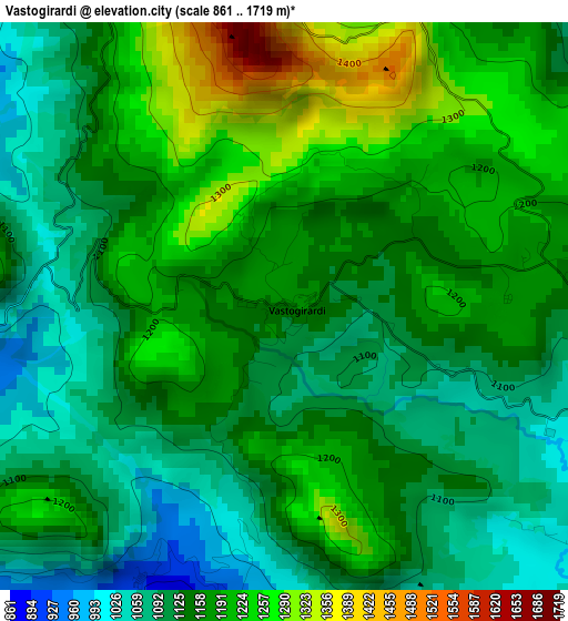 Vastogirardi elevation map