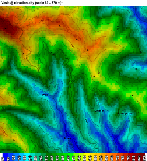 Vasia elevation map