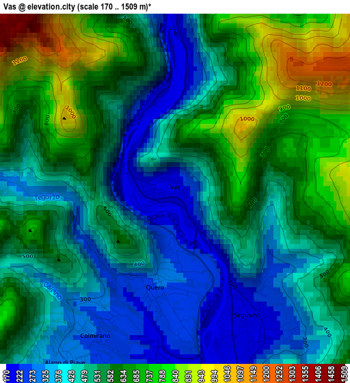 Vas elevation map