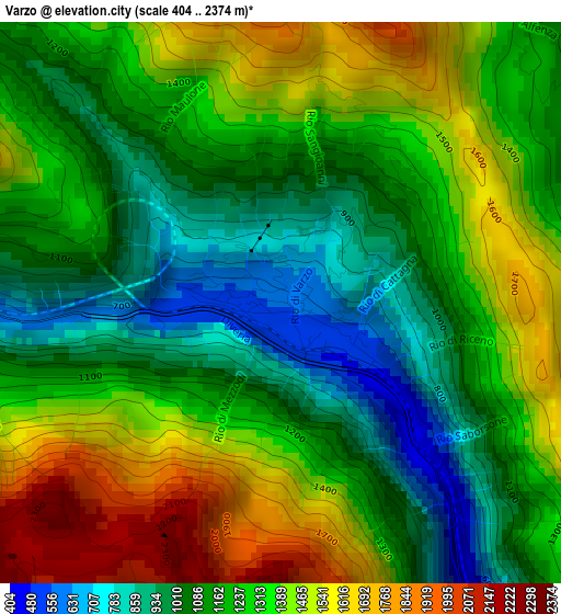 Varzo elevation map