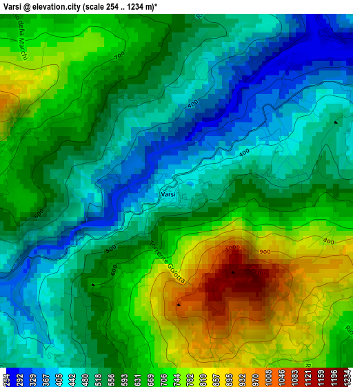 Varsi elevation map