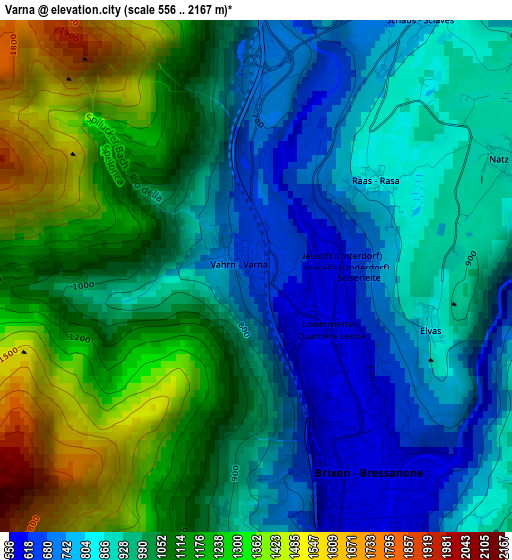 Varna elevation map