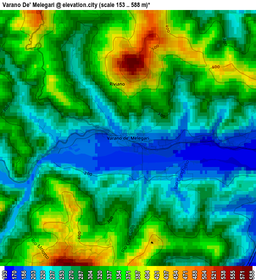 Varano De' Melegari elevation map