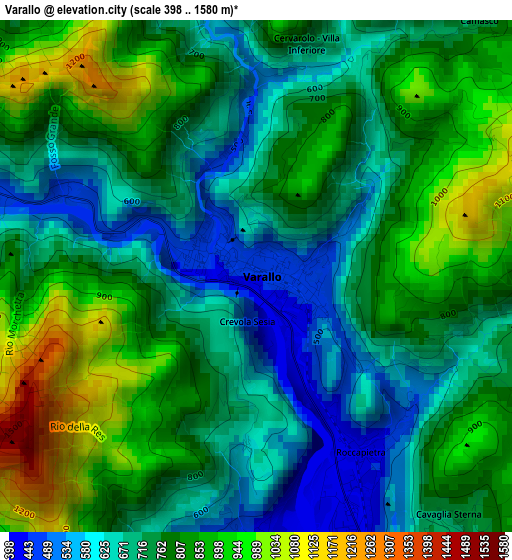 Varallo elevation map