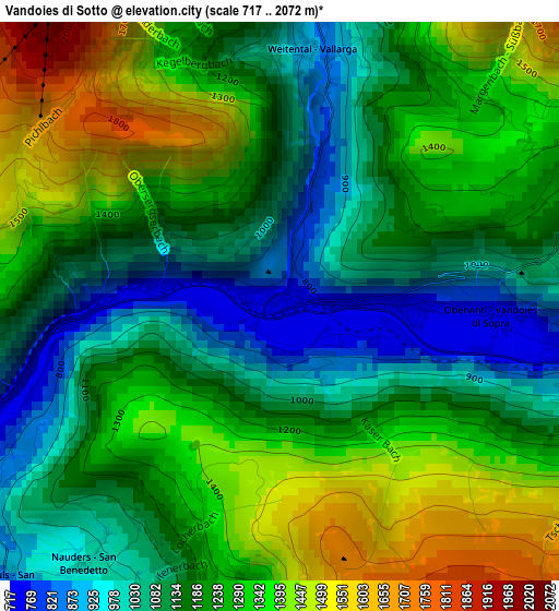 Vandoies di Sotto elevation map