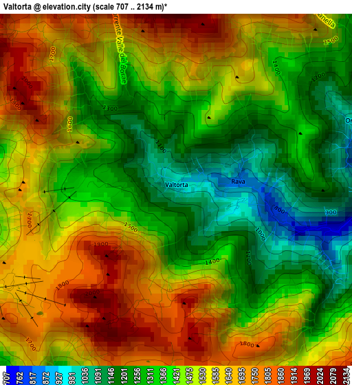 Valtorta elevation map