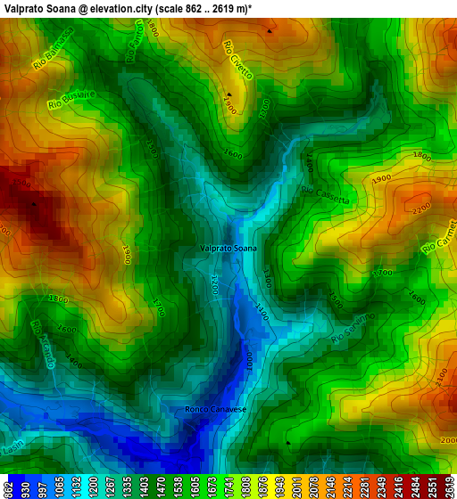 Valprato Soana elevation map