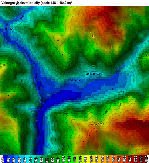 Valnegra elevation map