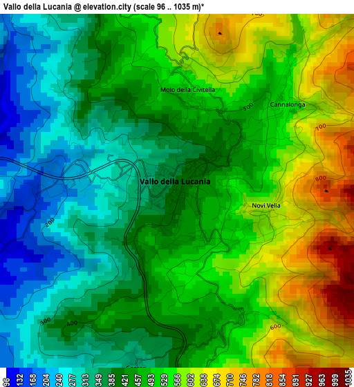 Vallo della Lucania elevation map