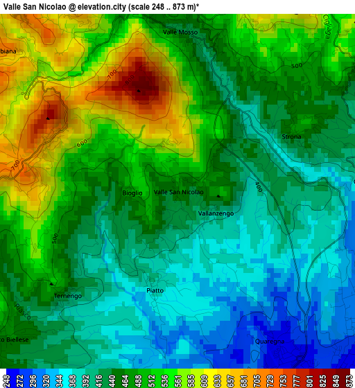 Valle San Nicolao elevation map