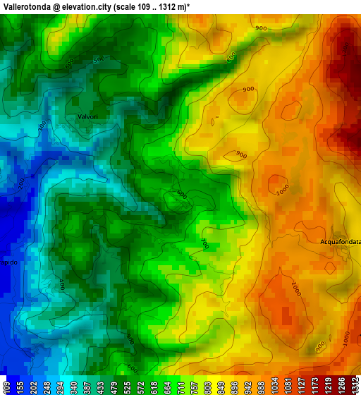 Vallerotonda elevation map