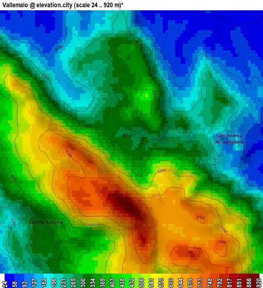 Vallemaio elevation map