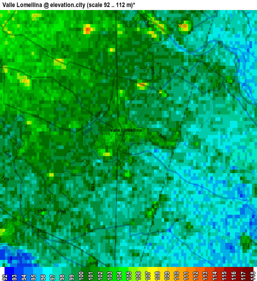 Valle Lomellina elevation map