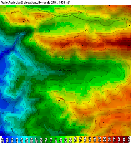 Valle Agricola elevation map