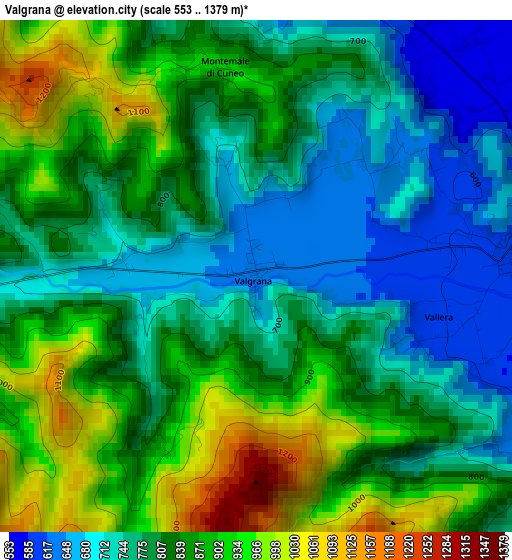 Valgrana elevation map