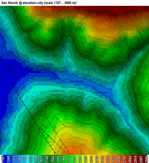 San Nicolò elevation map