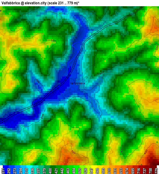 Valfabbrica elevation map