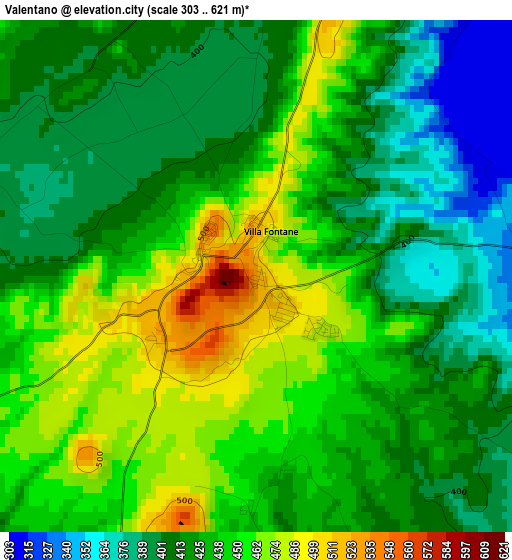 Valentano elevation map