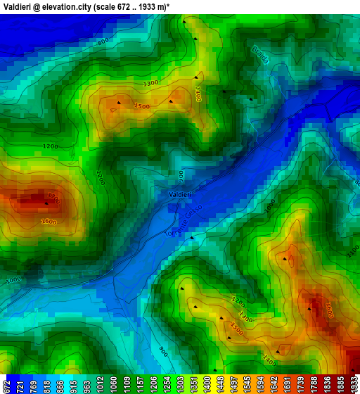 Valdieri elevation map