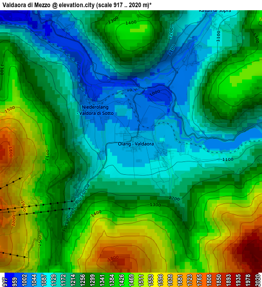 Valdaora di Mezzo elevation map